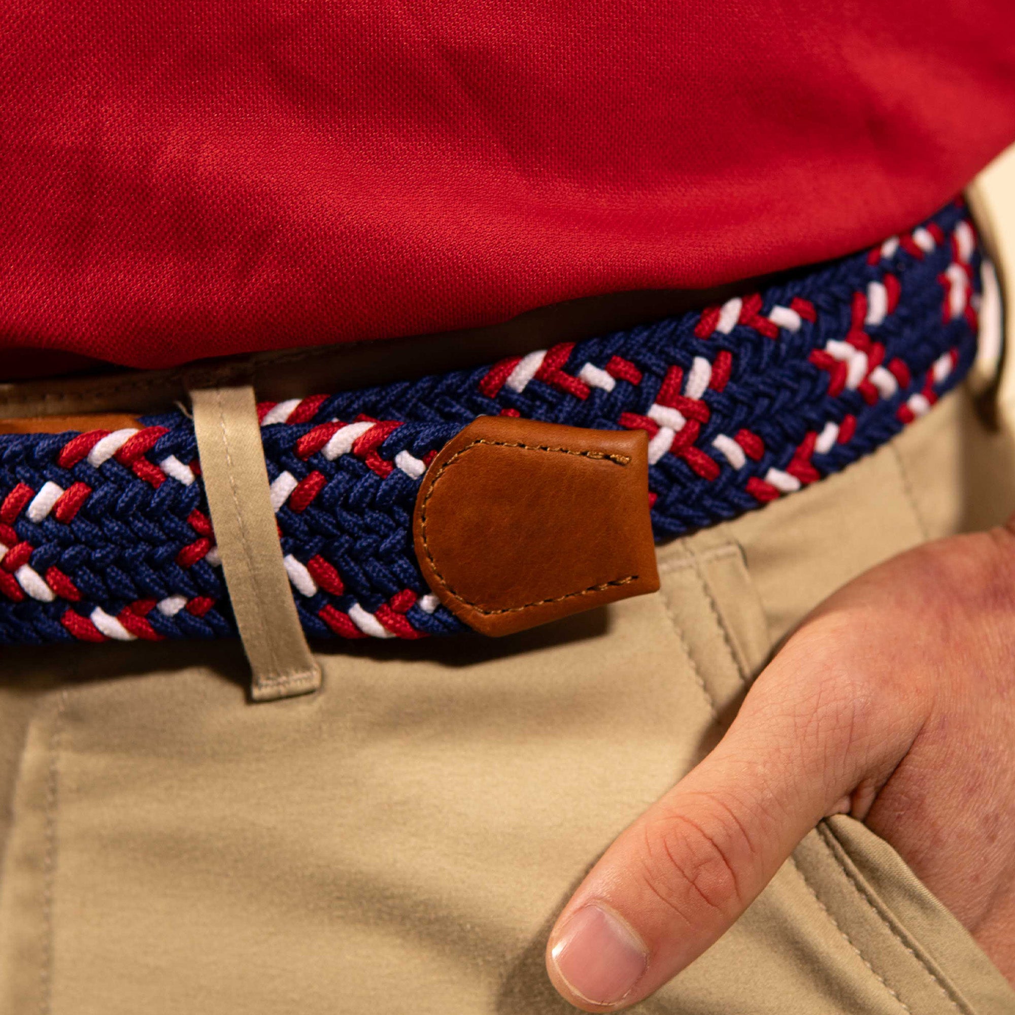 LAEZ America's Belt | Braided Stretch Belt for Men | Golf Belt