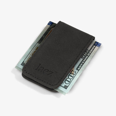 Black Magnetic Leather Money Clip