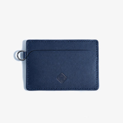 Slim Leather Card Holder Blue
