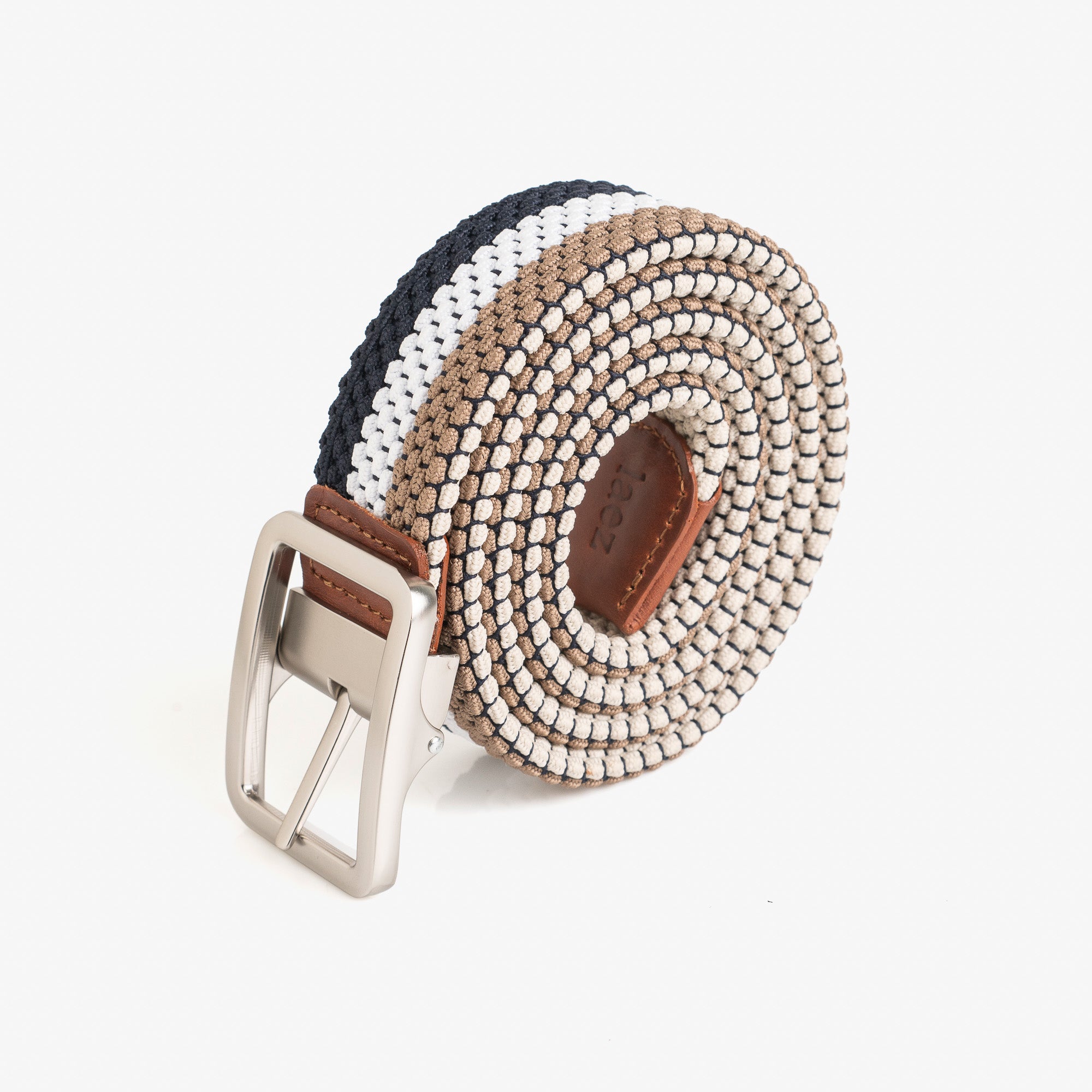 【Remagie】★ribbon logo Leather Belt TOMMY HILFIGER Mens Brown Ribbon Logo Inlay Contrast