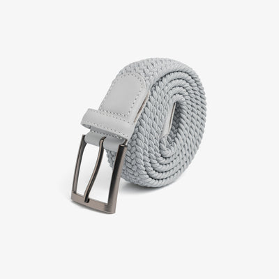 mens grey dress belt LAEZ Gray Belt | Braided Stretch Belt for Men | Golf Belt | Mens Woven Belt for Work Jeans and Casual | Elastic and Adjustable Cloth Canvas M
