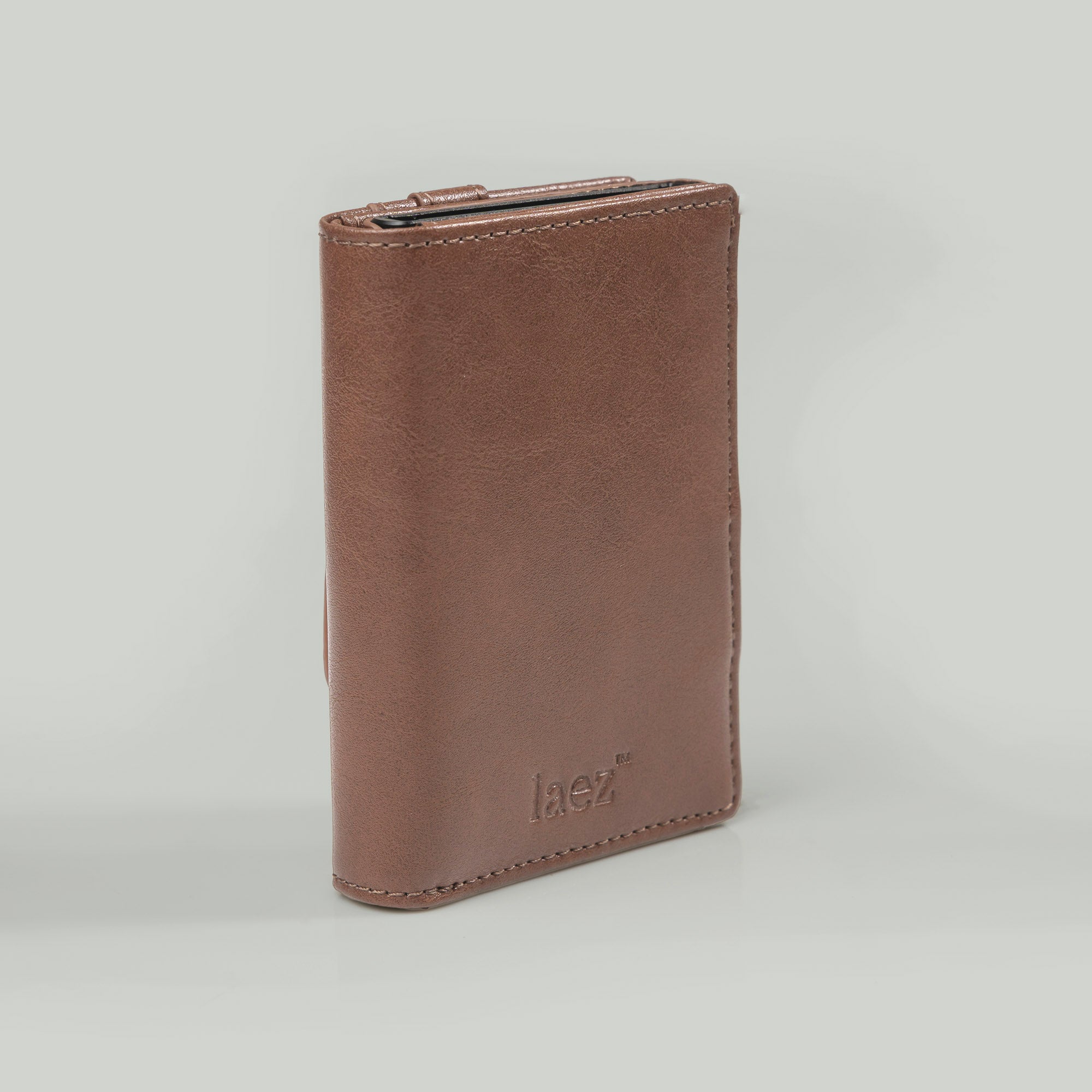 Premium Brown Pop-Up Wallet with AirTag Holder | LAEZ