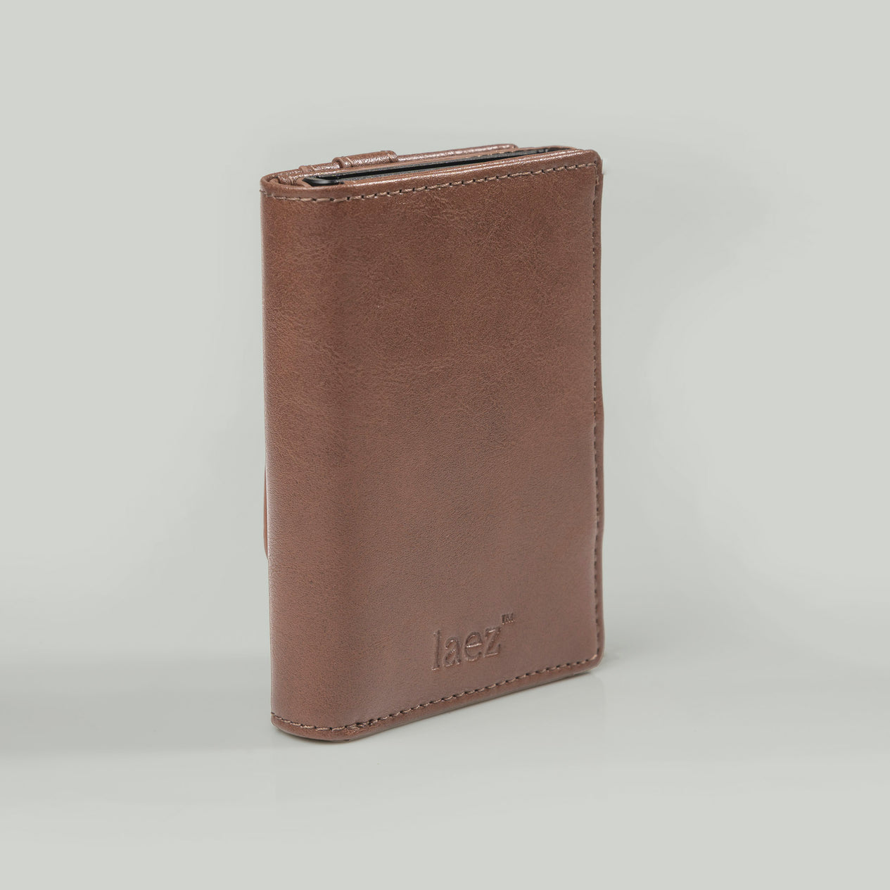 Brown Pop-Up Wallet with magnetic close and Airtag holder