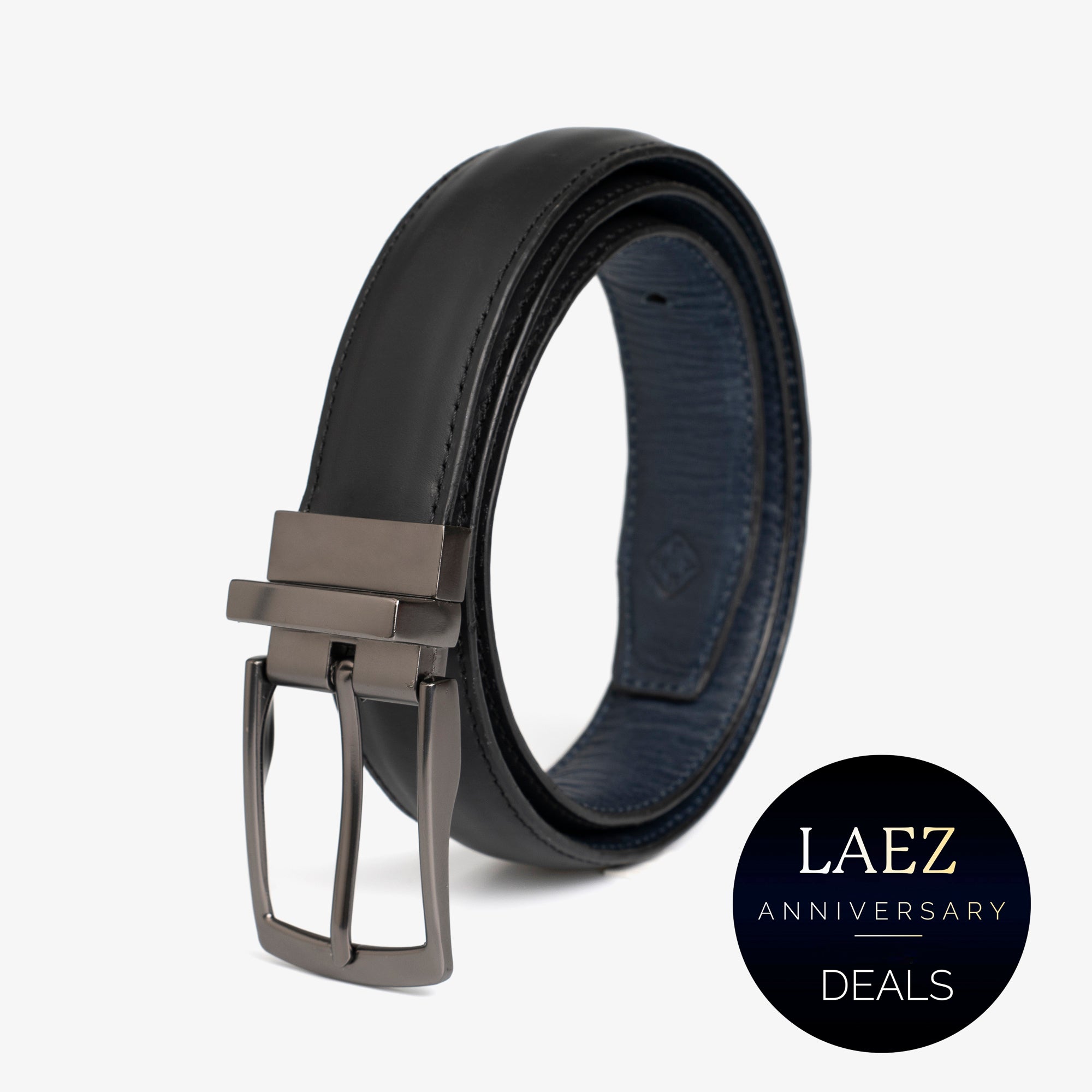 Reversible Leather Belt Black & Blue – LAEZ