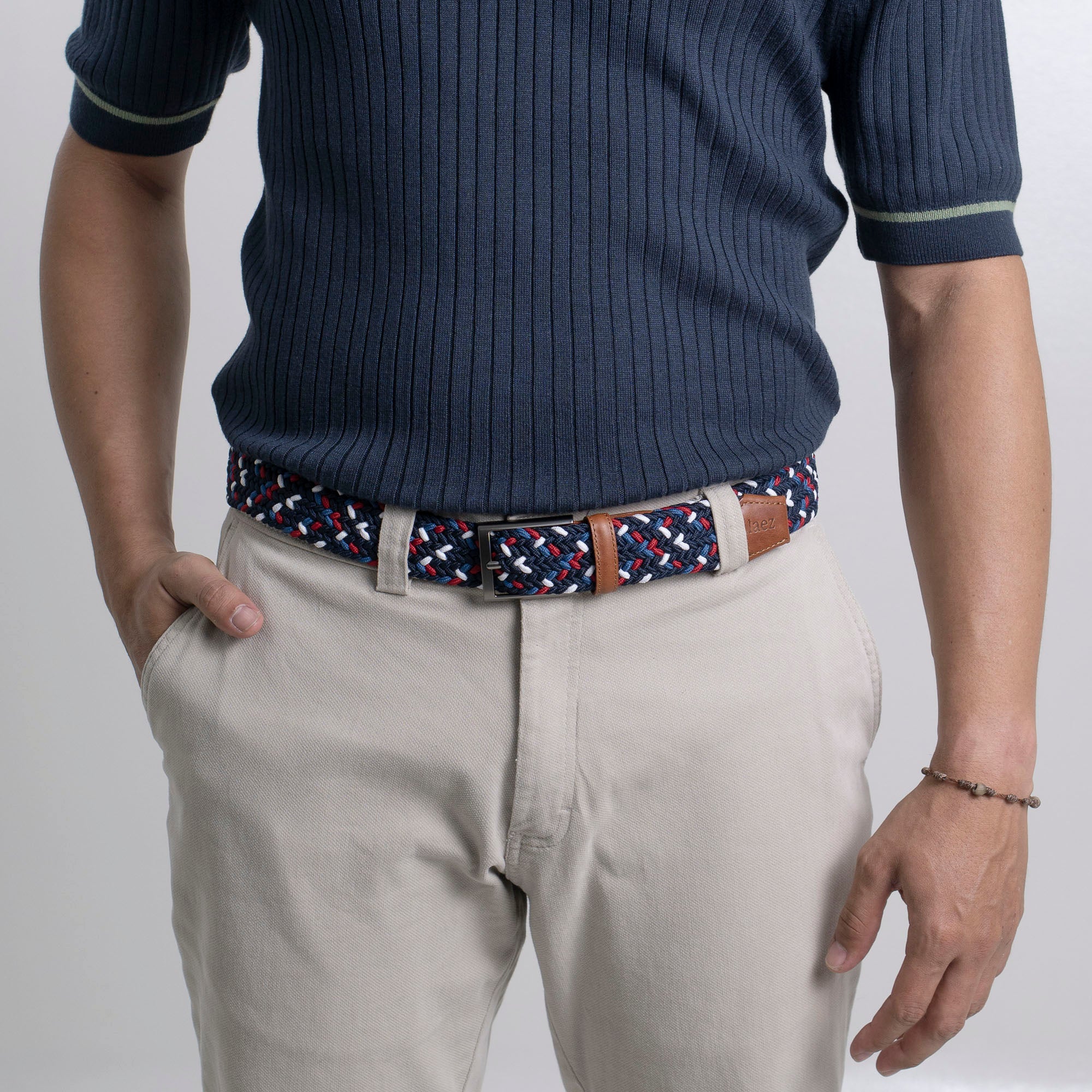 LAEZ Revolution Belt | Braided Stretch Belt for Men | Golf Belt