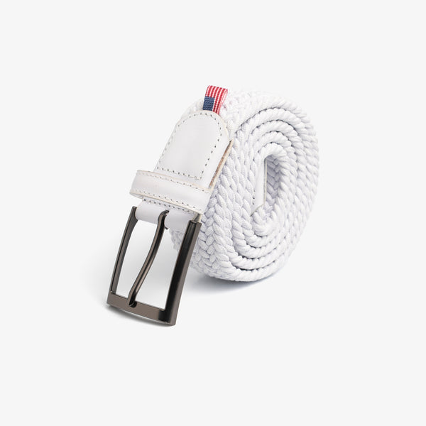 mens white golf belt